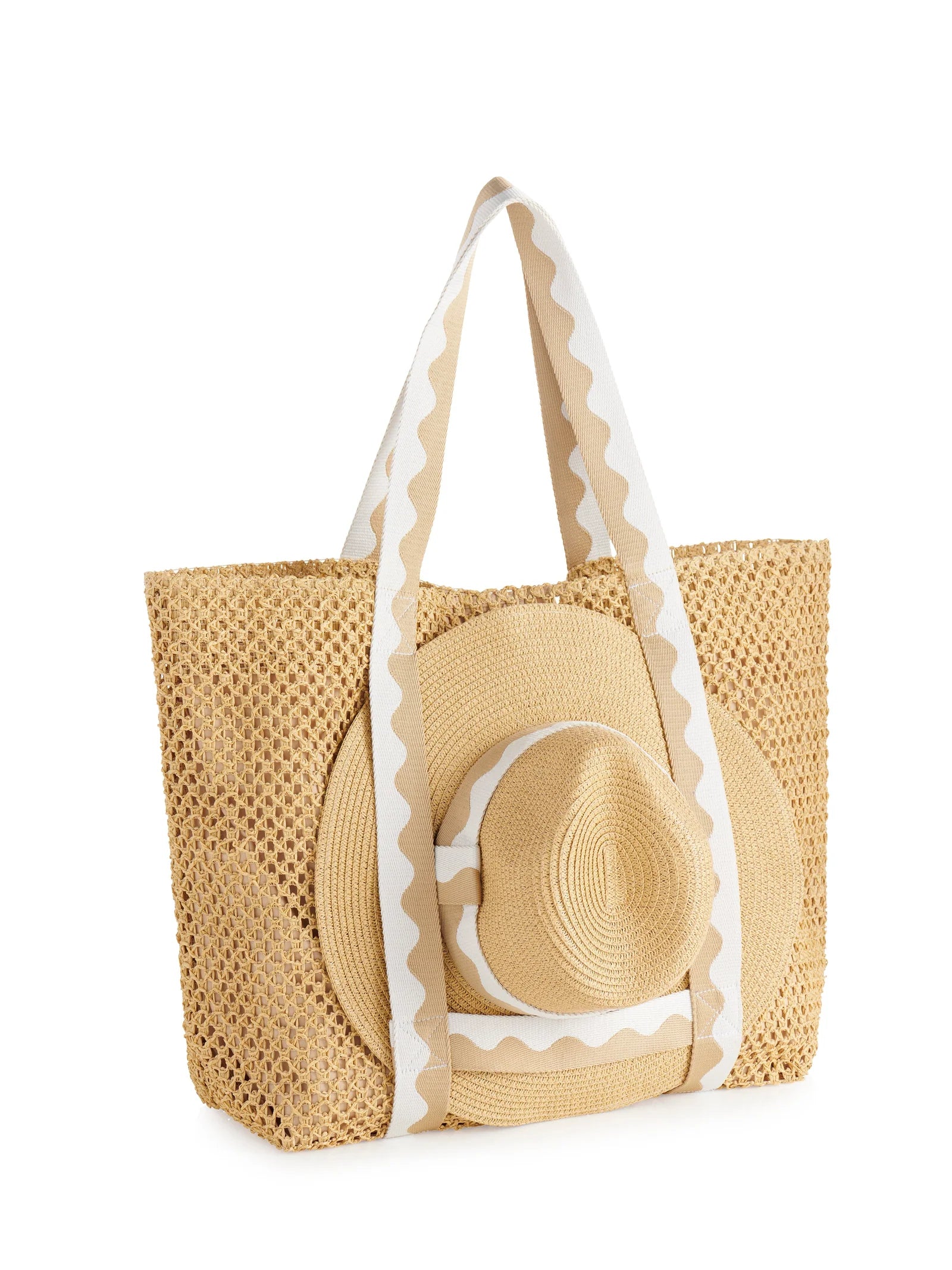 ANTIGUA TOTE AND HAT SET SAND