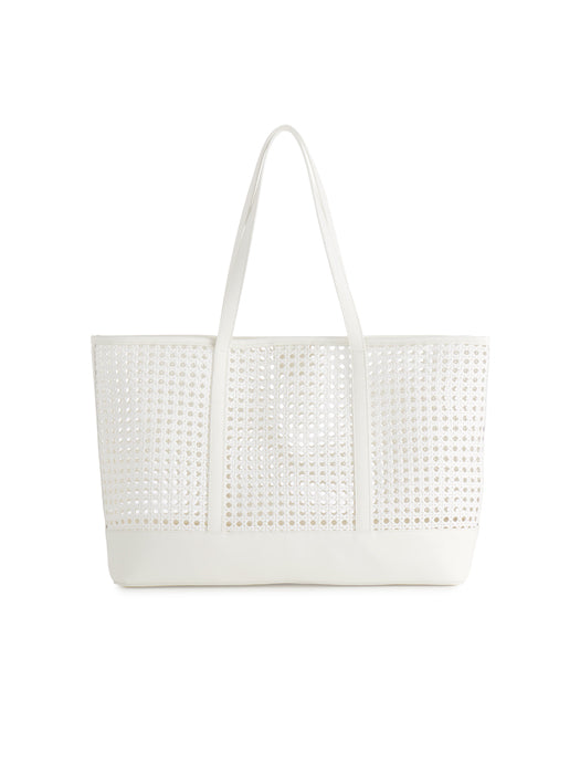 SOLEIL TOTE IN BLANC