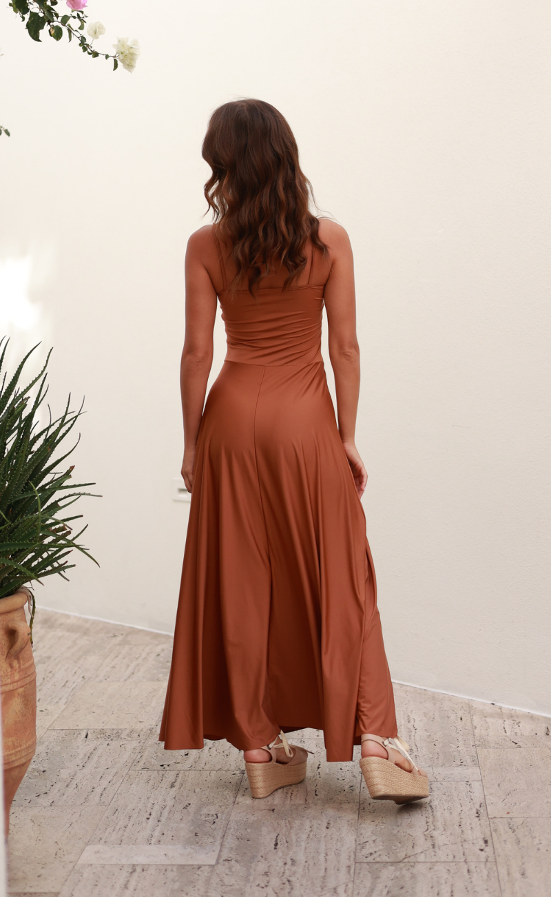 ANA CAMEL LONG DRESS