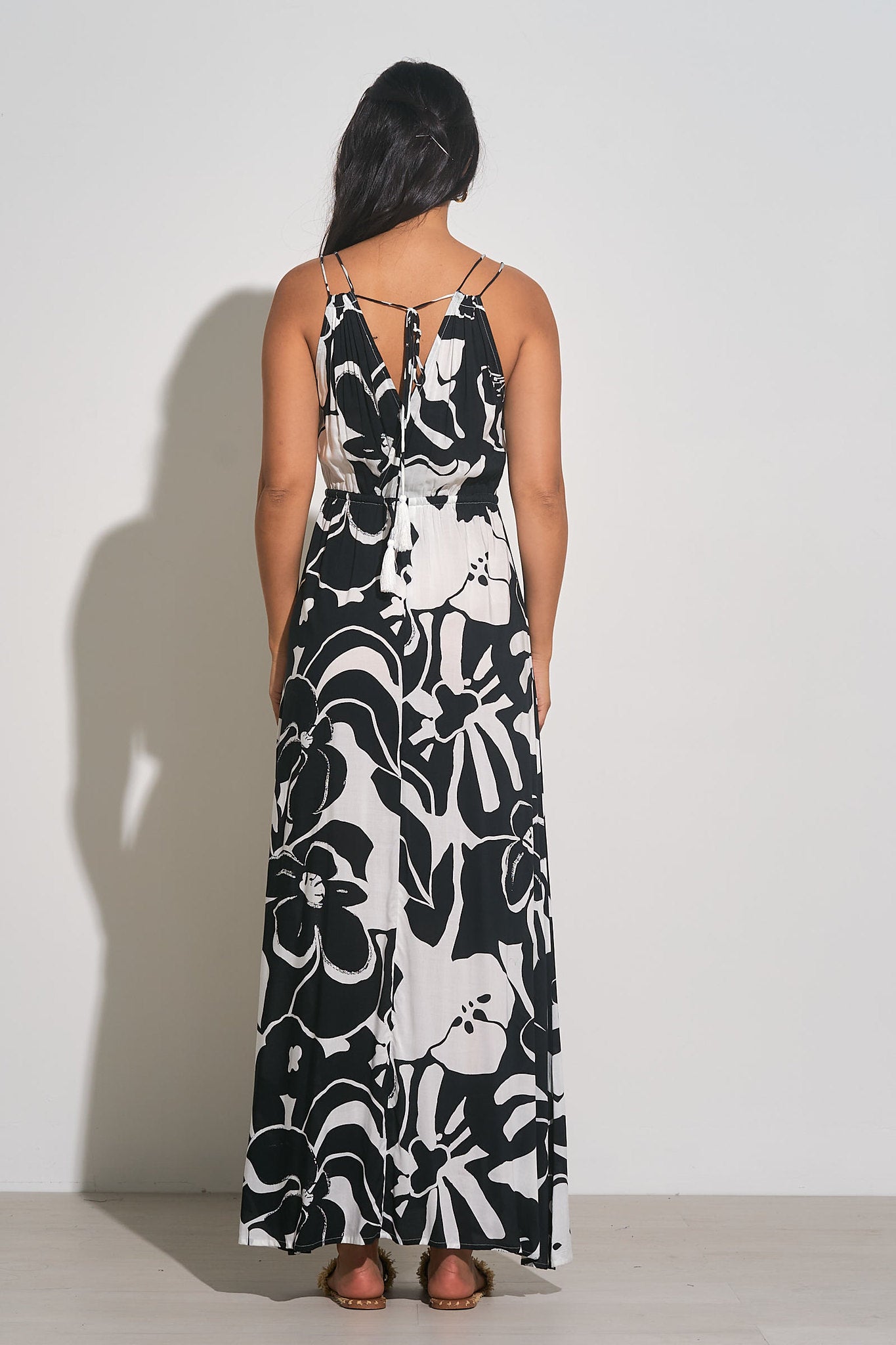 MAXI VNK TIE BLACK DRESS