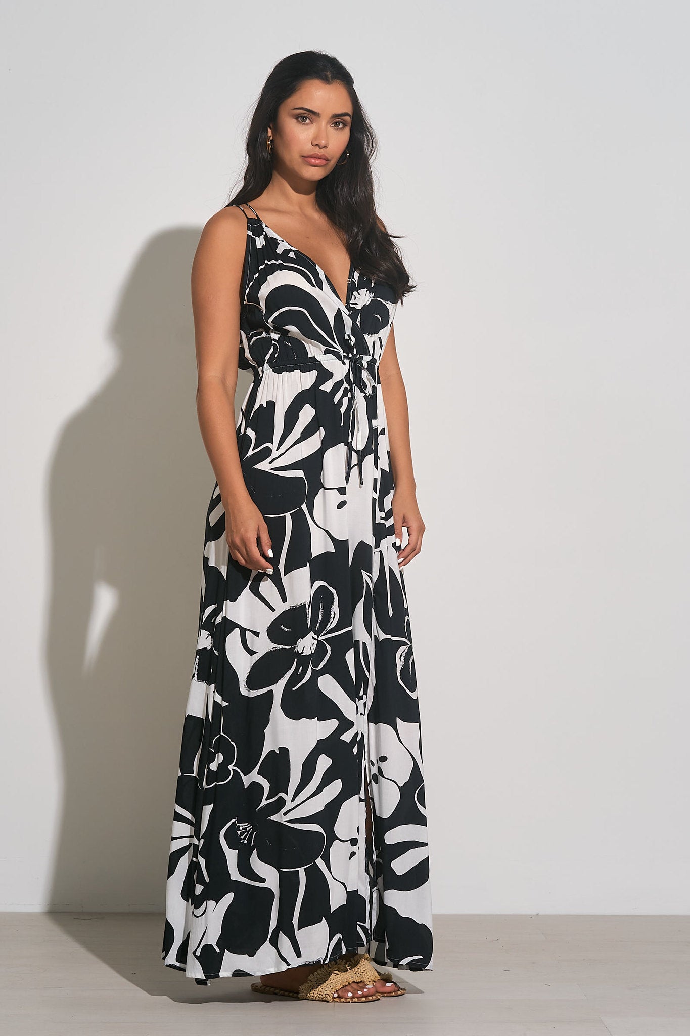 MAXI VNK TIE BLACK DRESS