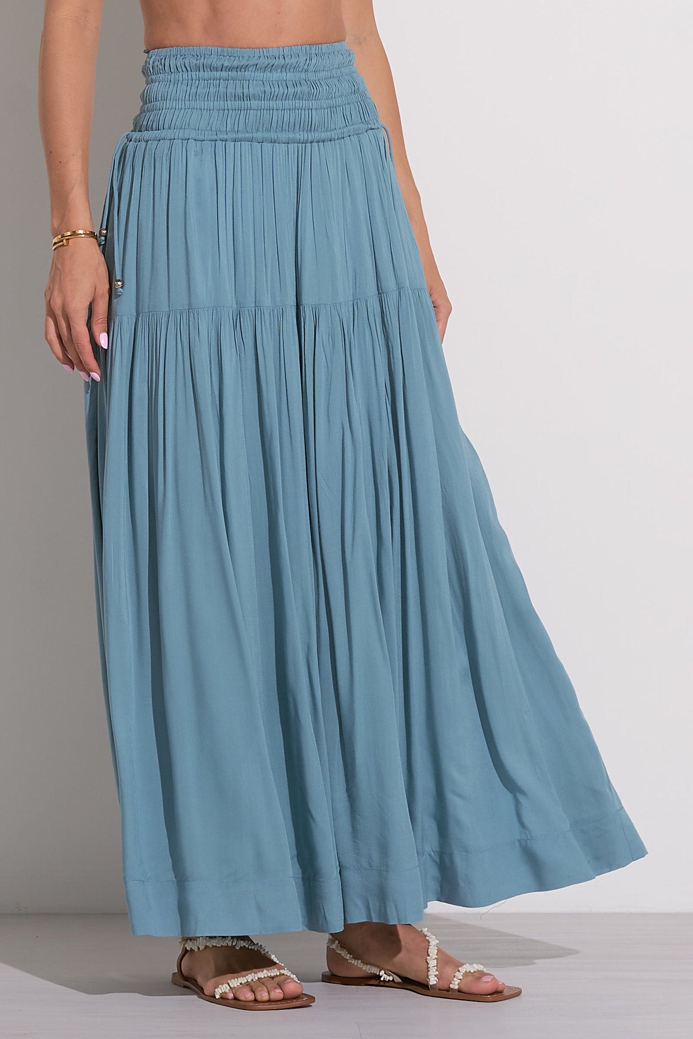SMOCK TEAL TOP & SKIRT SET