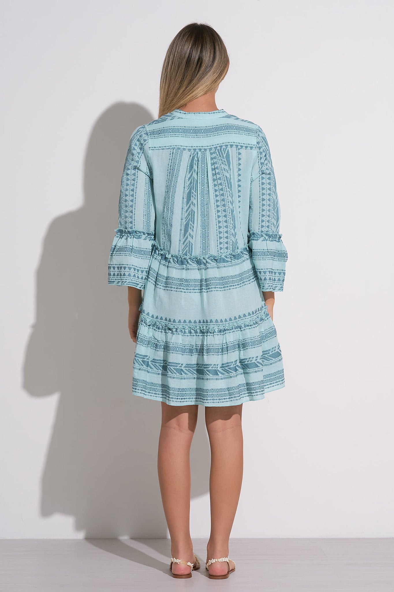 BLUE TWO TONE PRINT DRESS