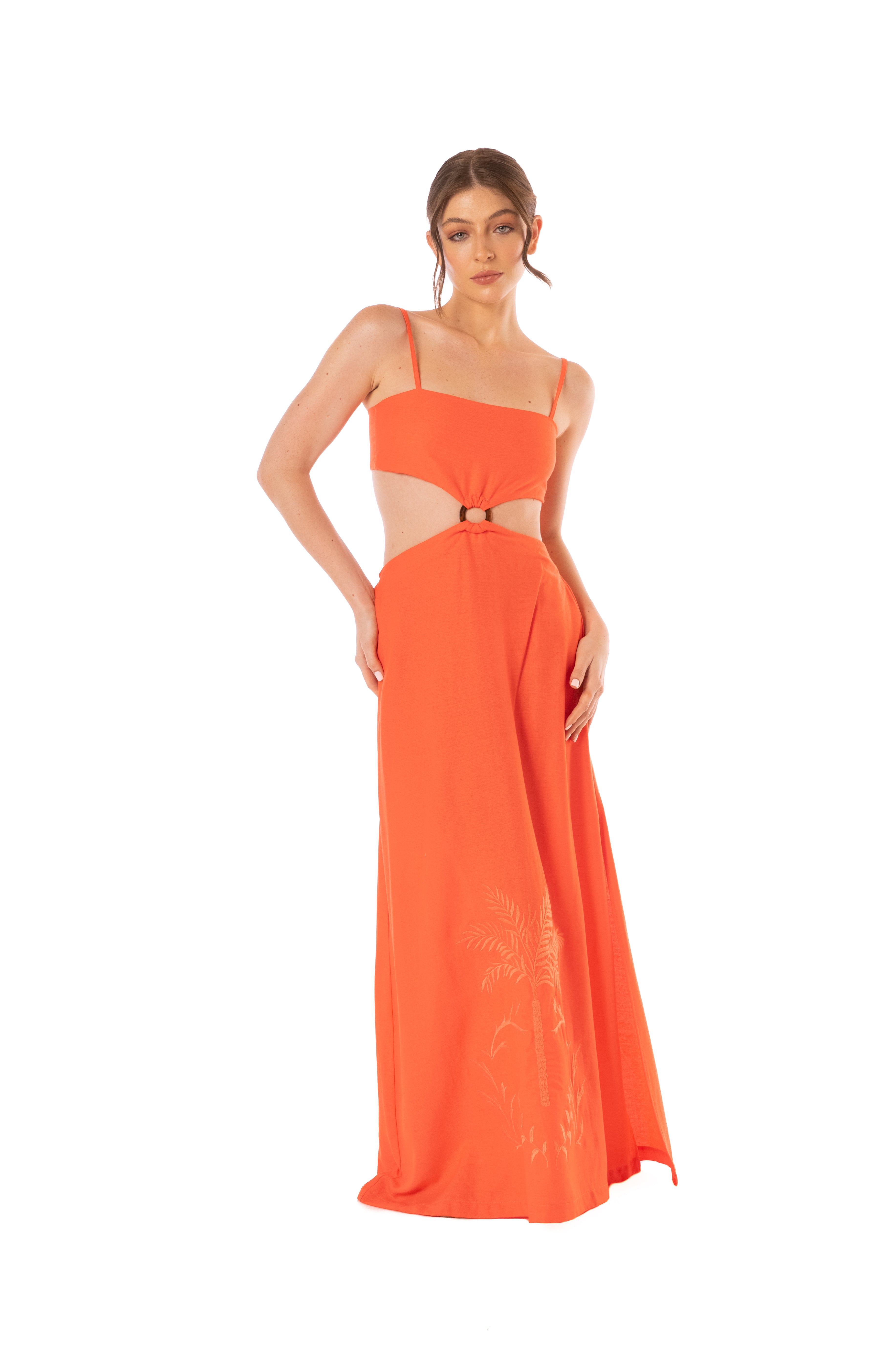 ORANGE PALM DRESS