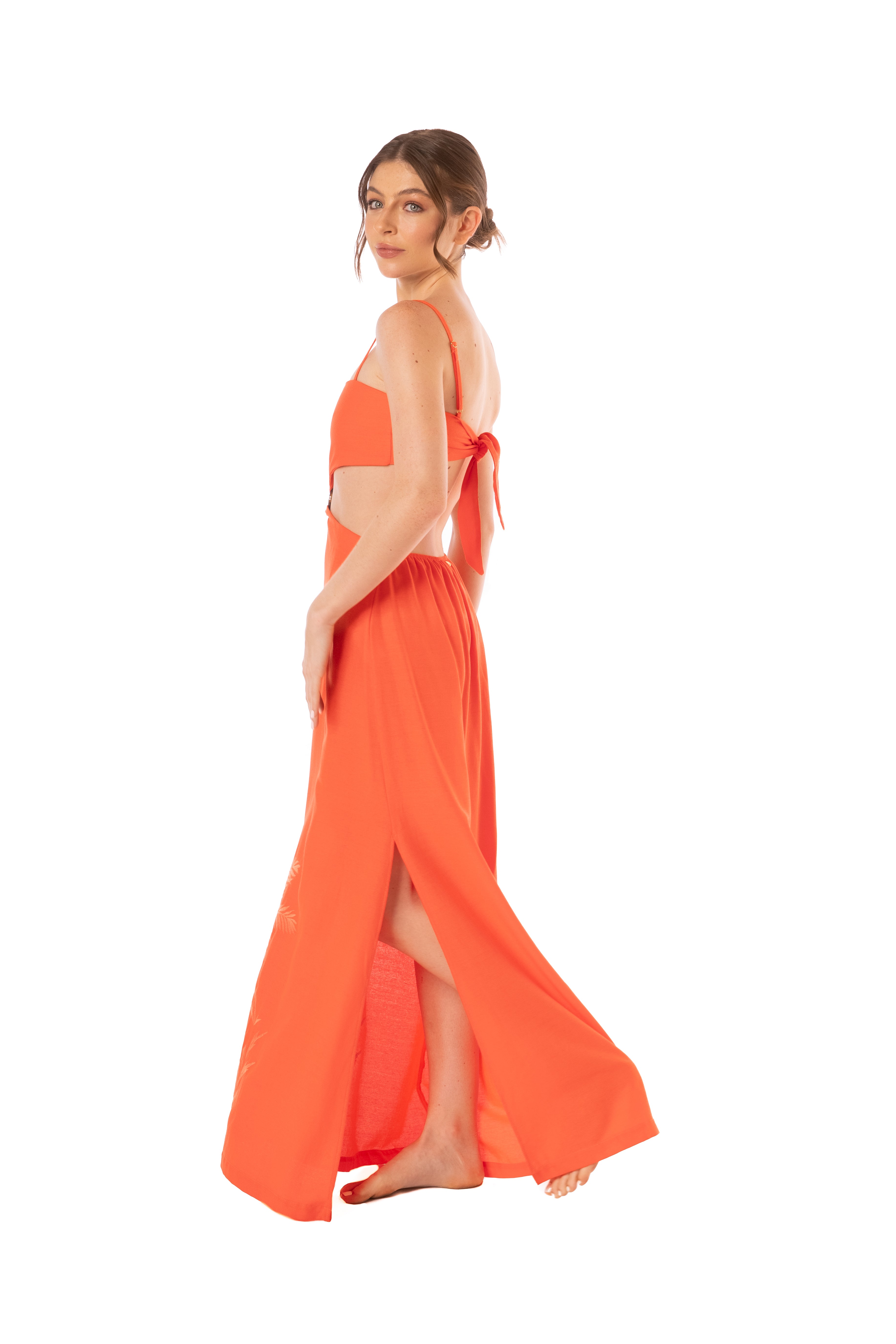 ORANGE PALM DRESS
