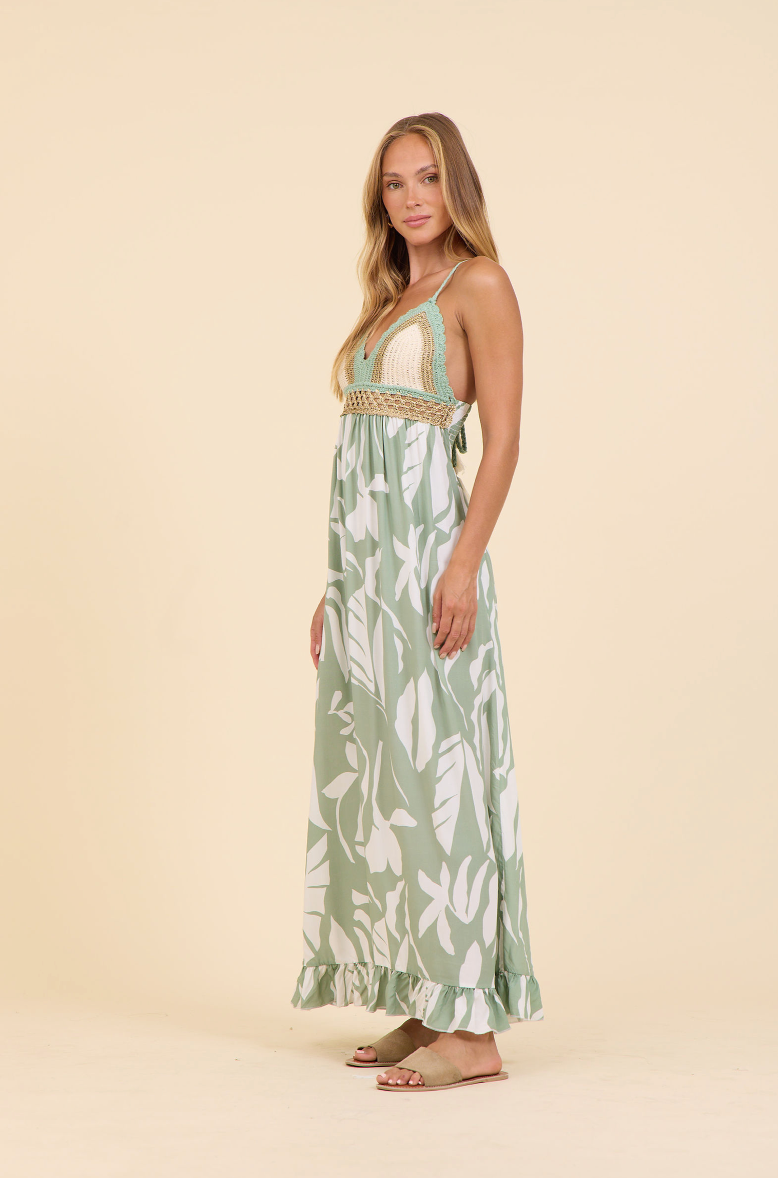 SAGE LEAF MAXI DRESS