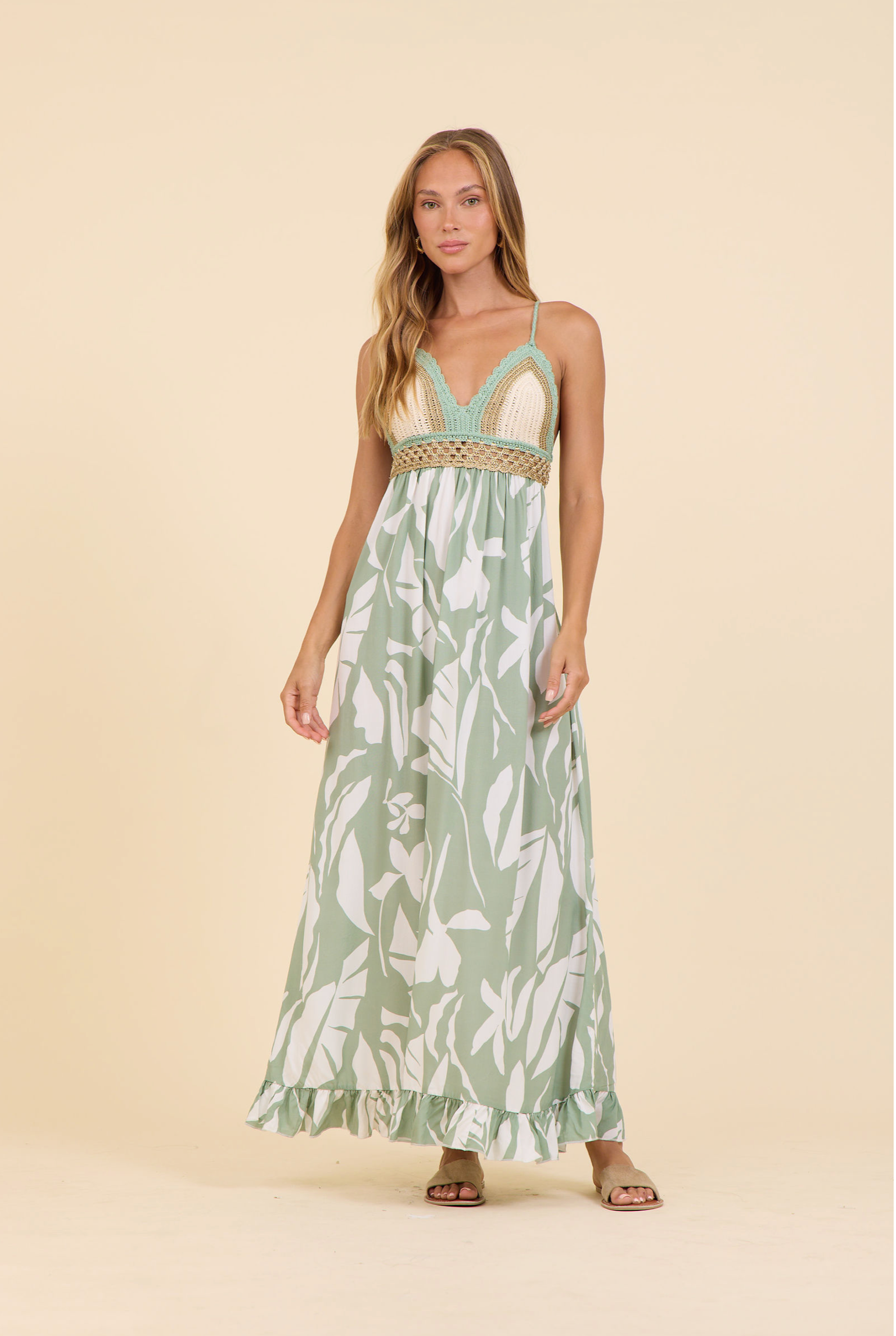 SAGE LEAF MAXI DRESS