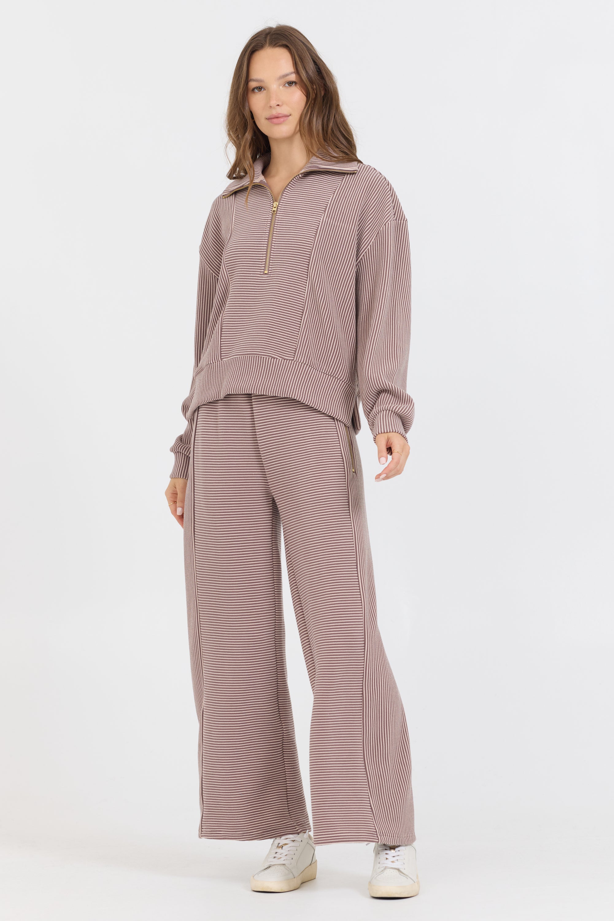 CHESTNUT IVORY COMBO STRIPE SET