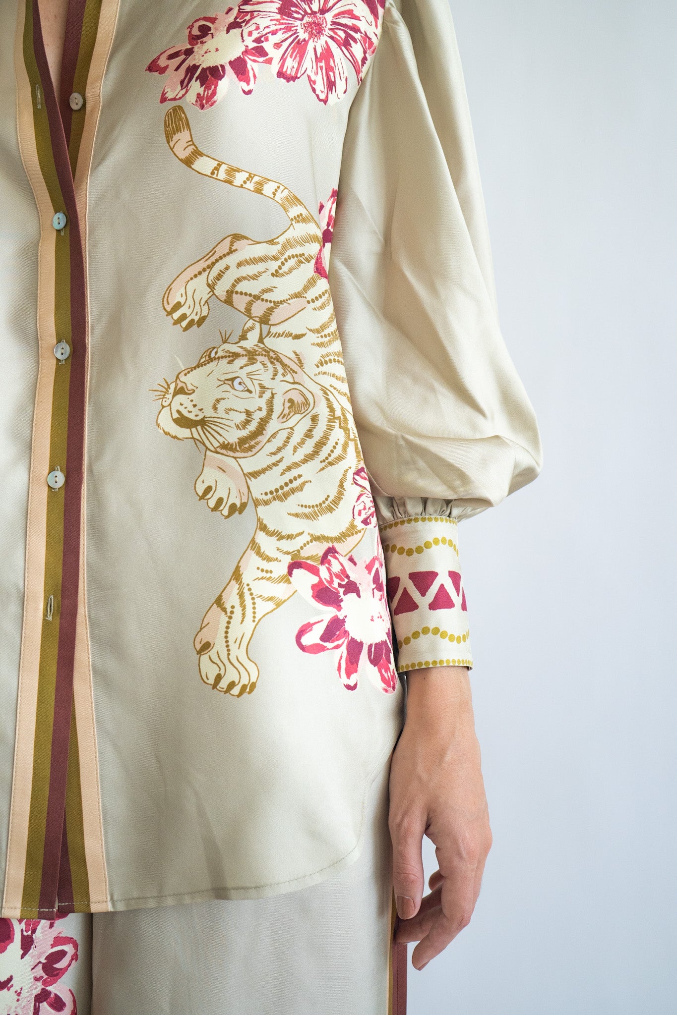 SILK SHIRT FLOWER TIGER