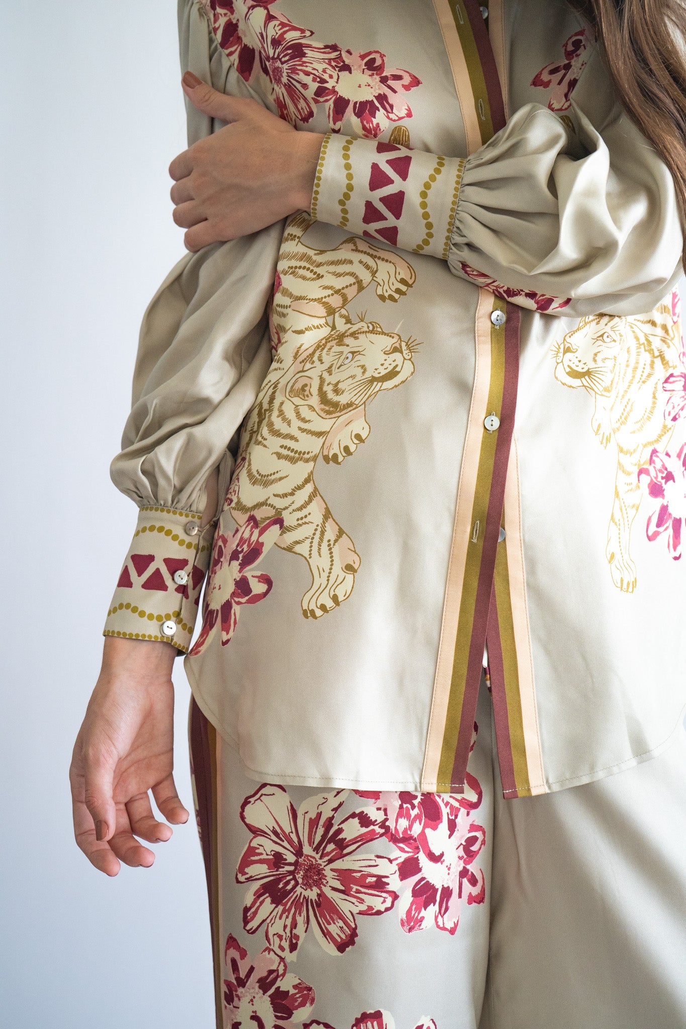 SILK SHIRT FLOWER TIGER