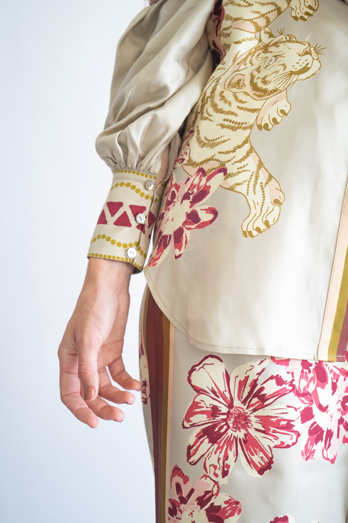 SILK SHIRT FLOWER TIGER
