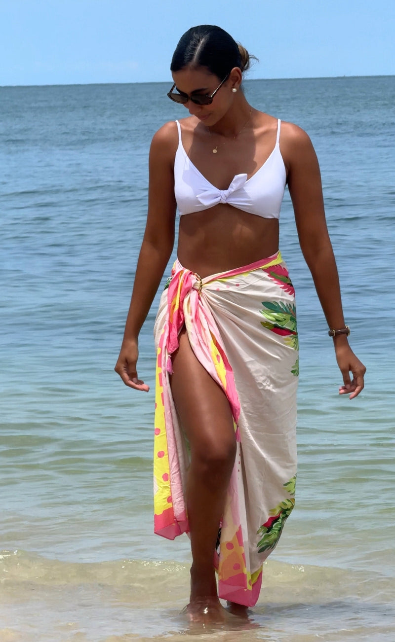 BEIGE PALMS SARONG