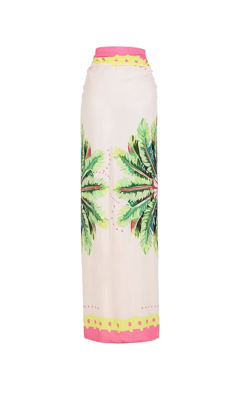BEIGE PALMS SARONG