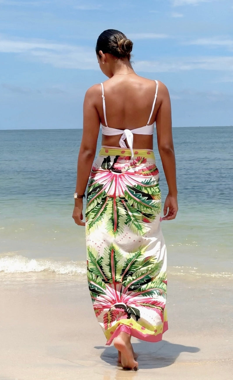 BEIGE PALMS SARONG