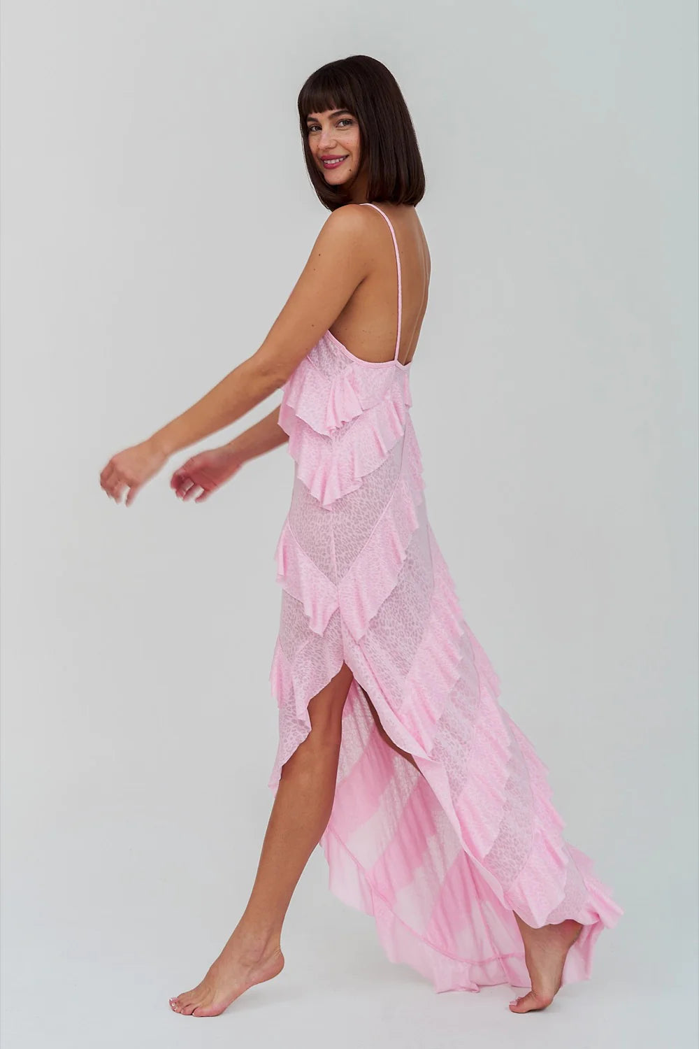 MERMAID ASYMETRIC RUFFLE DRESS