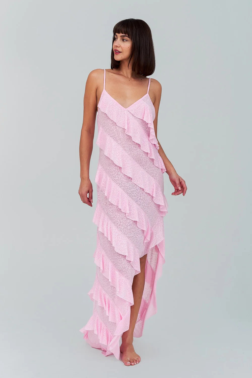 MERMAID ASYMETRIC RUFFLE DRESS