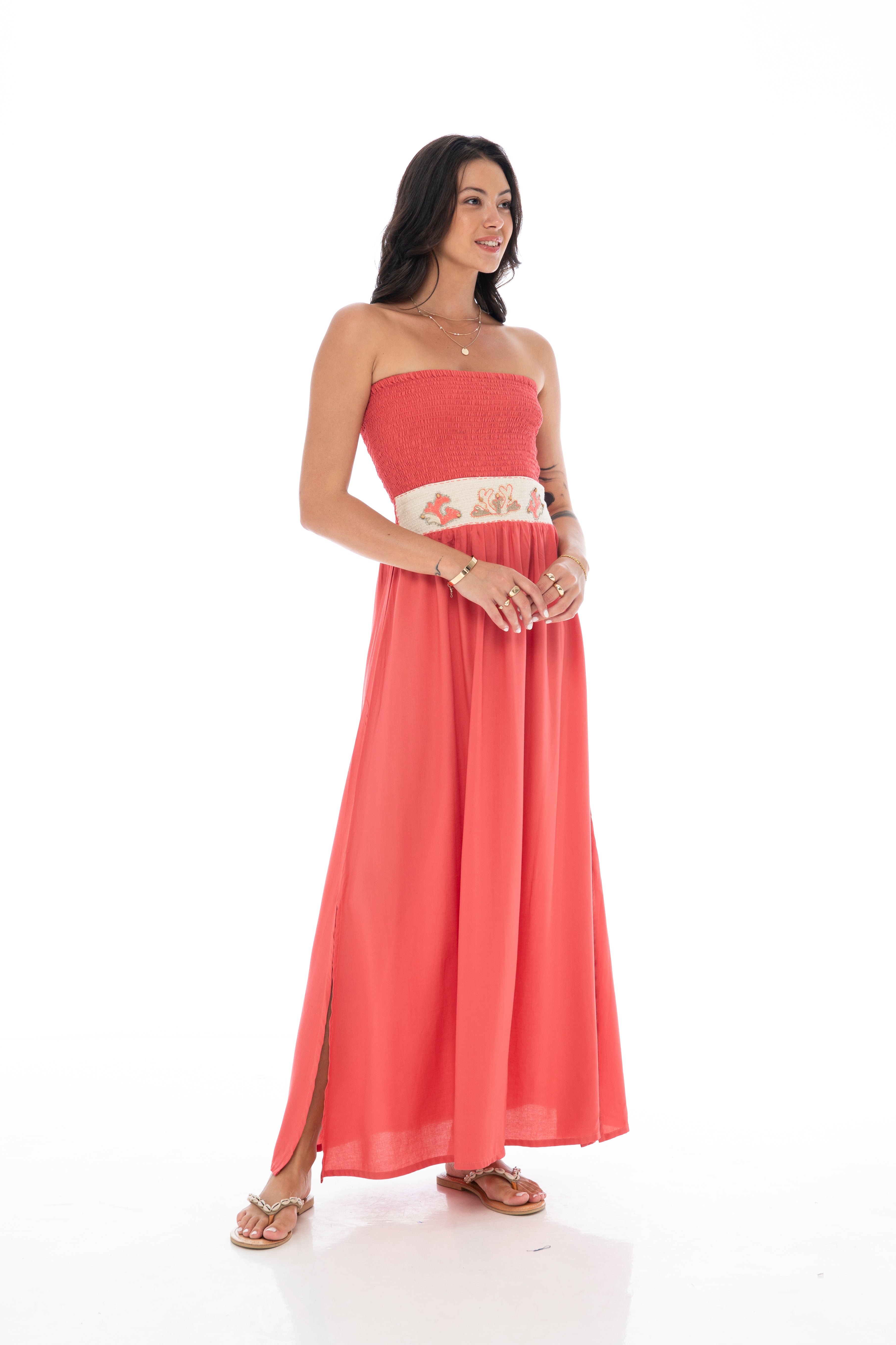 CORAL REEF MAXI DRESS CORAL